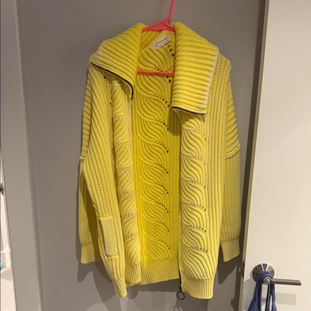 Yellow Cable Knit Sweater